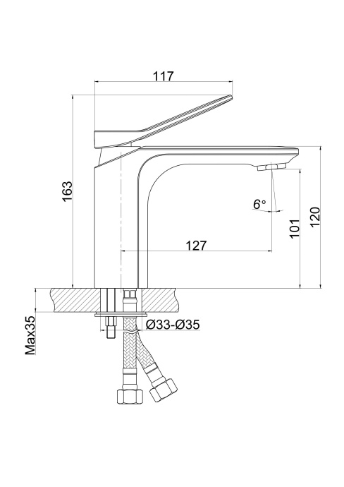 Смеситель Cersanit Odra для раковины, хром 63050 - 7