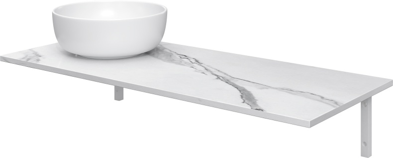 Столешница с раковиной DIWO Элиста 120 белый мрамор, с раковиной Moduo 40 RING 555793 - 4