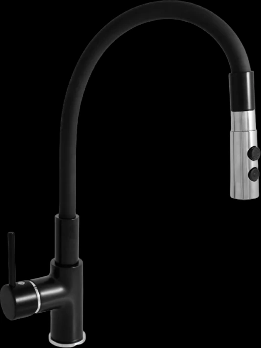 Смеситель для кухни Rav Slezak Seina с гибким изливом черный матовый - хром SE919.5/12CMATC - 0