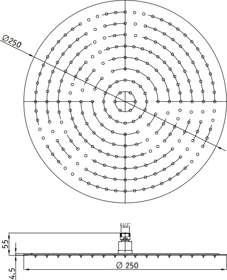Верхний душ RGW Shower Panels SP-81-25 21148125-01 - 2