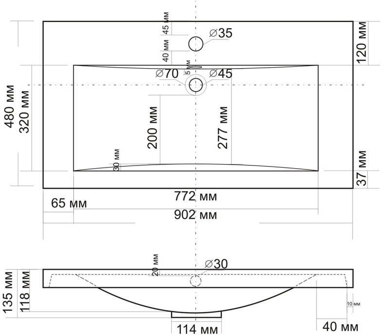 Мебельная раковина Misty Алиса 90 4627173210324 - 2