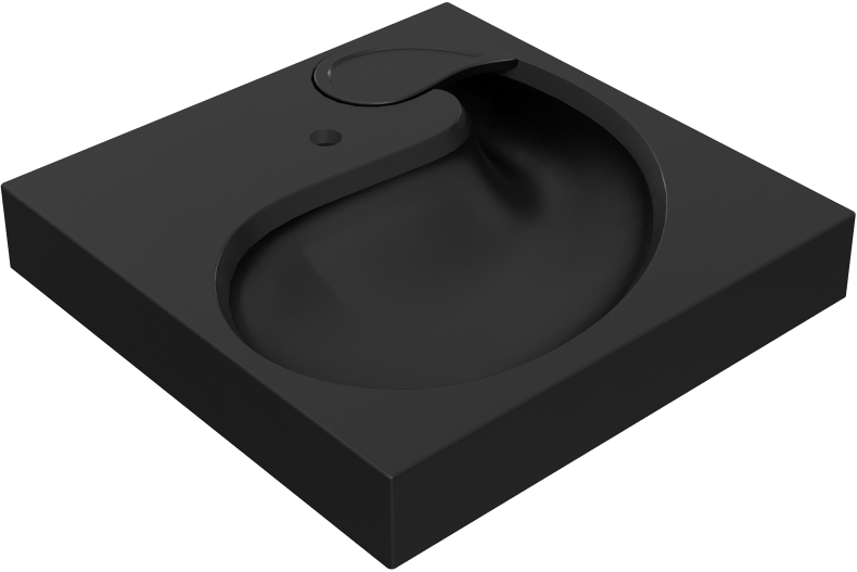 Раковина STWORKI Дублин 60 см черная матовая, на стиральную машину RSDb600 - 0