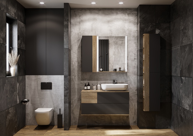 Тумба под раковину Aquaton Терра 105 светлое дерево-серый 1A246901TEKA0 - 12