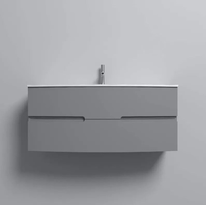 EB1890RU-442 Nona Мебель с интегрированными ручками, глянцевый серый антрацит, 120 см, 2 ящика - 3