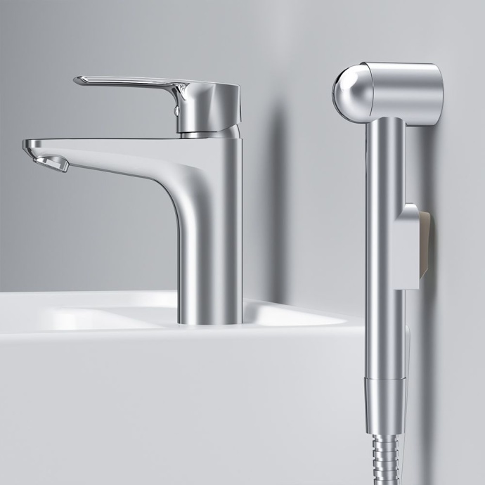 Смеситель AM.PM Gem F90A03000 для раковины, с гигиеническим душем - 4