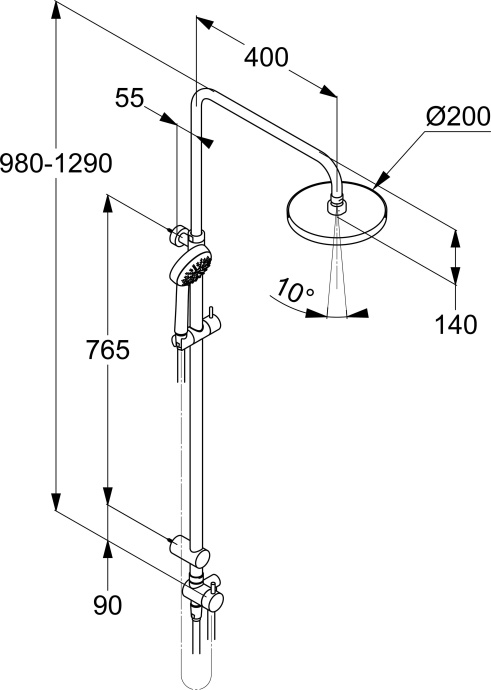 Душевая стойка Kludi Logo dual shower system 6809305-00 - 4
