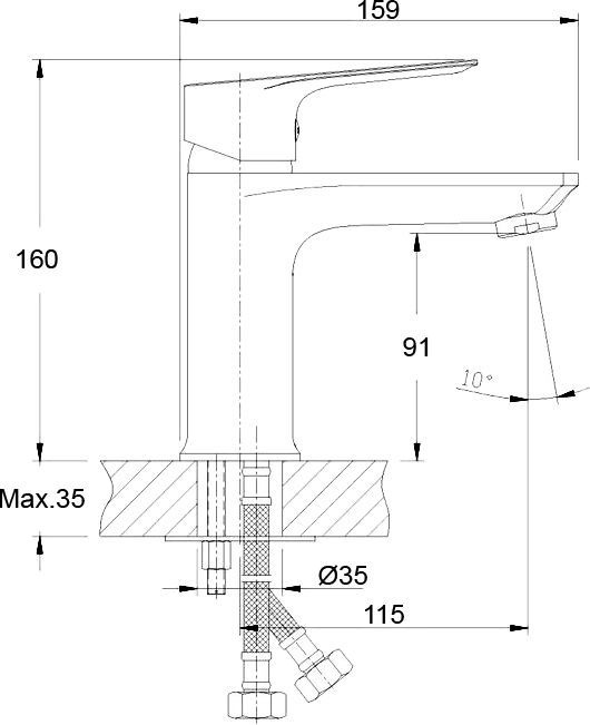 Смеситель для раковины Rossinka  хром  RS27-11 - 1