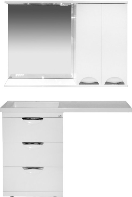 Мебель для ванной Misty Куба 60 белая, под стиральную машину - 0