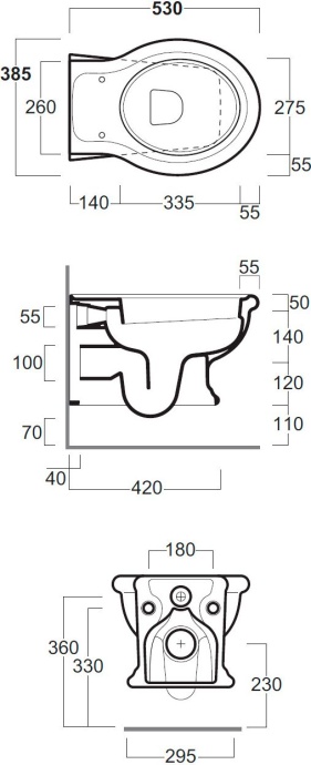 Чаша для унитаза подвесного Simas Lante rimless, белый LA18 rim - 1