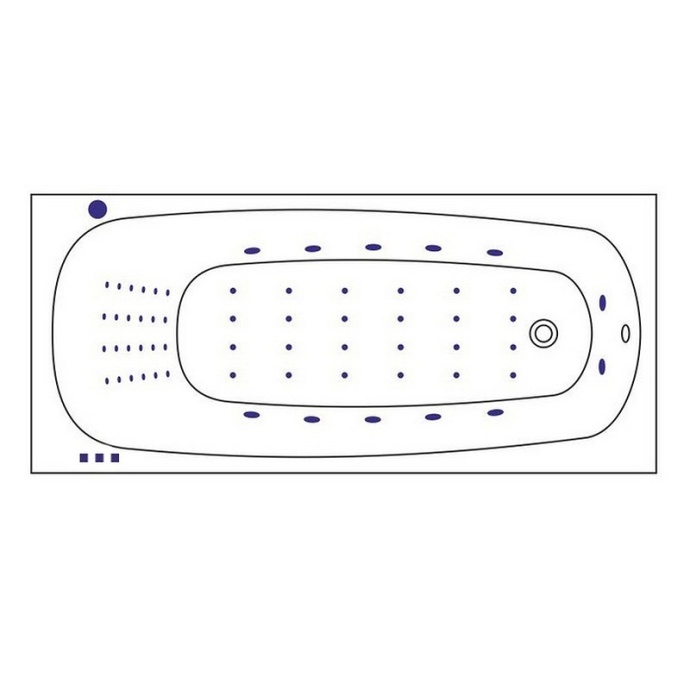 Ванна акриловая WHITECROSS Layla Slim Nano 170x75 с гидромассажем белый - хром 0122.170075.100.NANO.CR - 7
