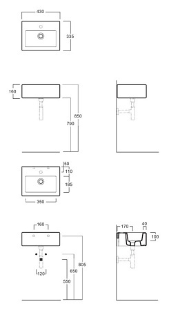 Раковина накладная Simas Frozen 43 белая FZ14 bi 0 - 2