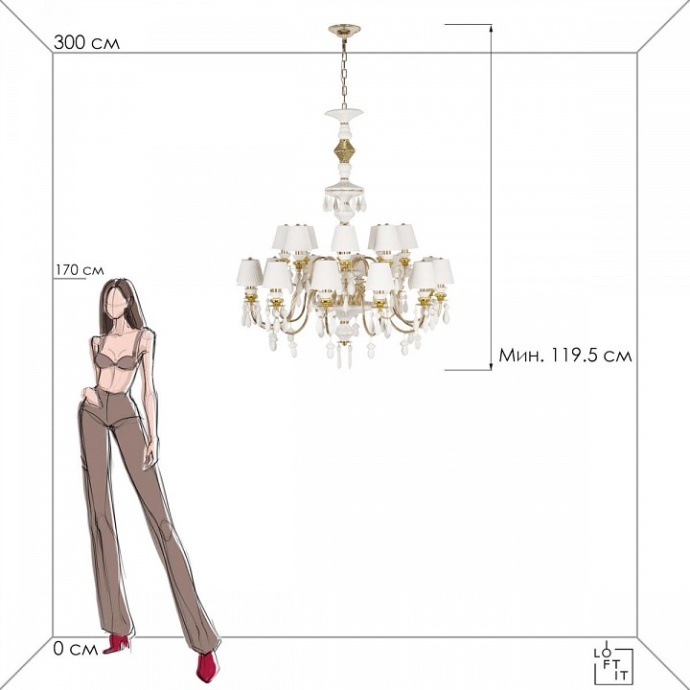 Подвесная люстра Loft it Grace 10203/12+8 White - 6