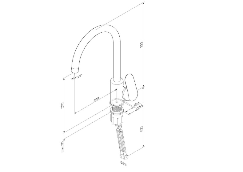 Смеситель AM.PM Like F8007122 для кухонной мойки - 7