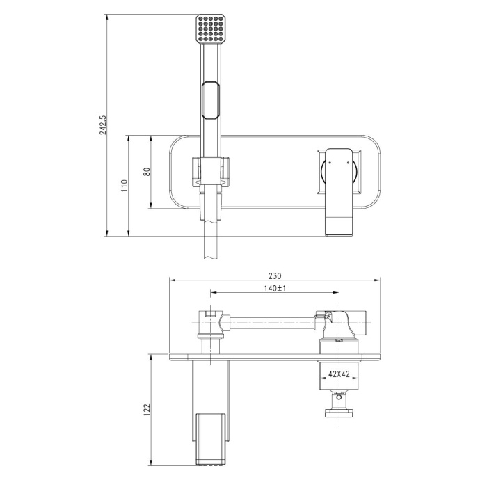 Смеситель с гигиеническим душем, встраиваемый, хром/белый LM5819CW - 1
