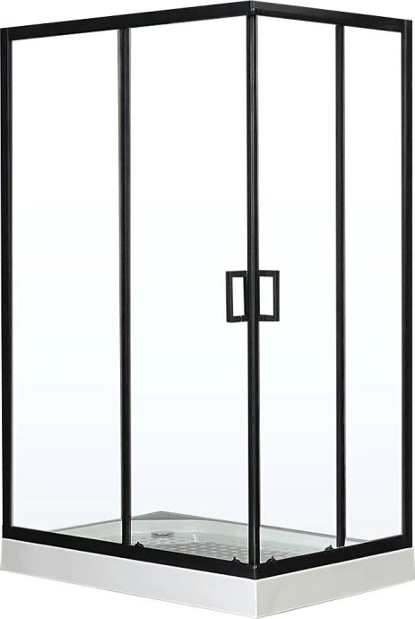 Душевой уголок Royal Bath HP 120x80 L с поддоном профиль черный стекло прозрачное RB8120HP-T-BL-L - 1