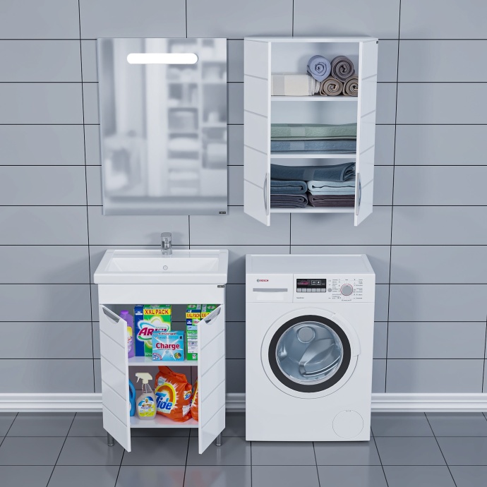 Тумба с раковиной Санта Родос 60 белый - 3