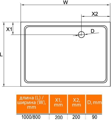 Поддон для душа Cezares SMC AH 100x80 TRAY-M-AH-100/80-35-W - 6