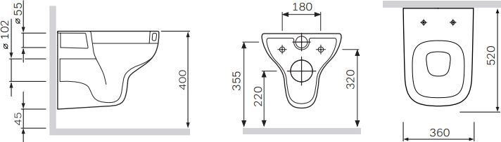 Унитаз подвесной Am.Pm Like C801700SC - 11