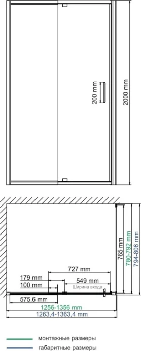 Душевой уголок Wasserkraft Berkel 130x80 профиль хром стекло прозрачное 48P32 - 2