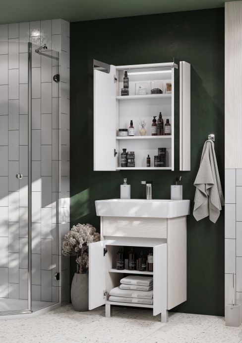 Тумба под раковину напольная Aquaton Верди 60 белый-светлое дерево 1A207701VDAV0 - 5