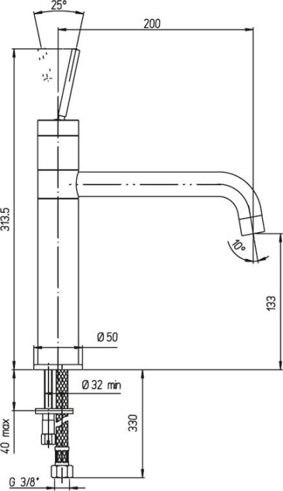 Смеситель для кухни Paini Cox 78CR579JOKM - 1