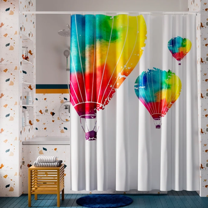 Штора для ванной Wasserkraft Rossel 180х200 рисунок белый SC-57102 - 1