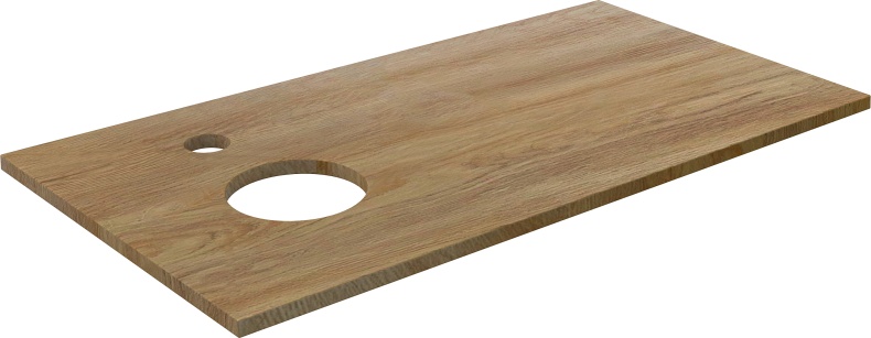 Мебель для ванной DIWO Элиста 100 светлое дерево, с раковиной Moduo 50 Square, в скандинавском стиле, овальная (гарнитур, мебель) 555416 - 5