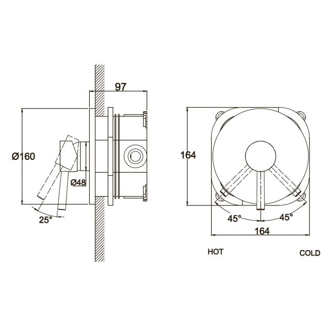 Смеситель Kaiser Merkur 26117 С ВНУТРЕННЕЙ ЧАСТЬЮ, для душа - 1