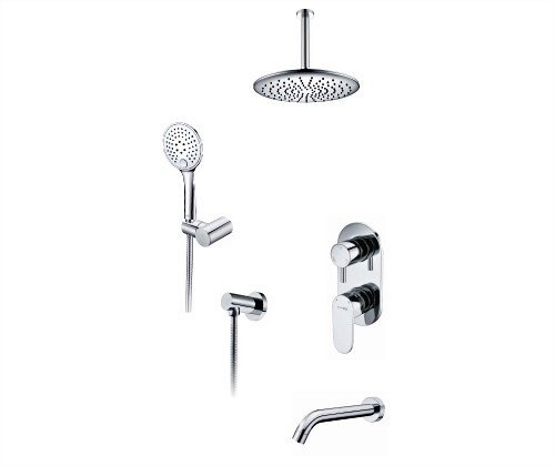 A175868 Встраиваемый комплект для ванны с верхней душевой насадкой, лейкой и изливом - 0