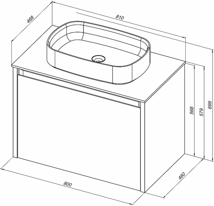 Тумба под раковину Allen Brau Fantasy 80 черный матовый 1.11002.AM - 8