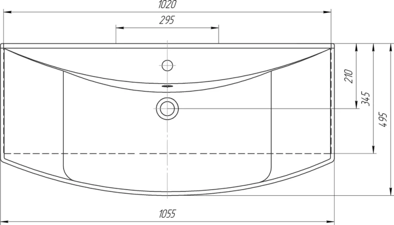 Раковина мебельная Onika Kirovit Стиль 105 белый  4620008197340 - 4