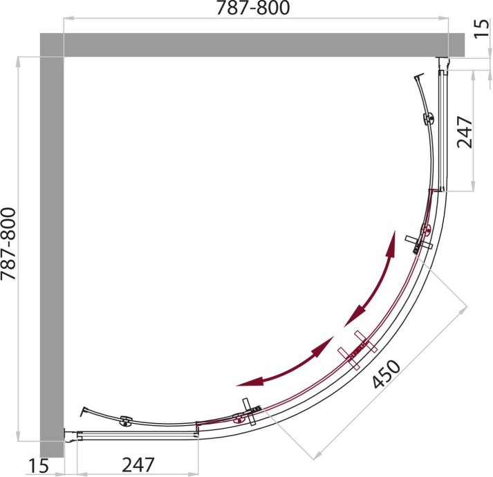 Душевая кабина BelBagno Uno Cab R 2 80 P Cr TOP UNO-CAB-R-2-80-P-Cr-TOP - 9