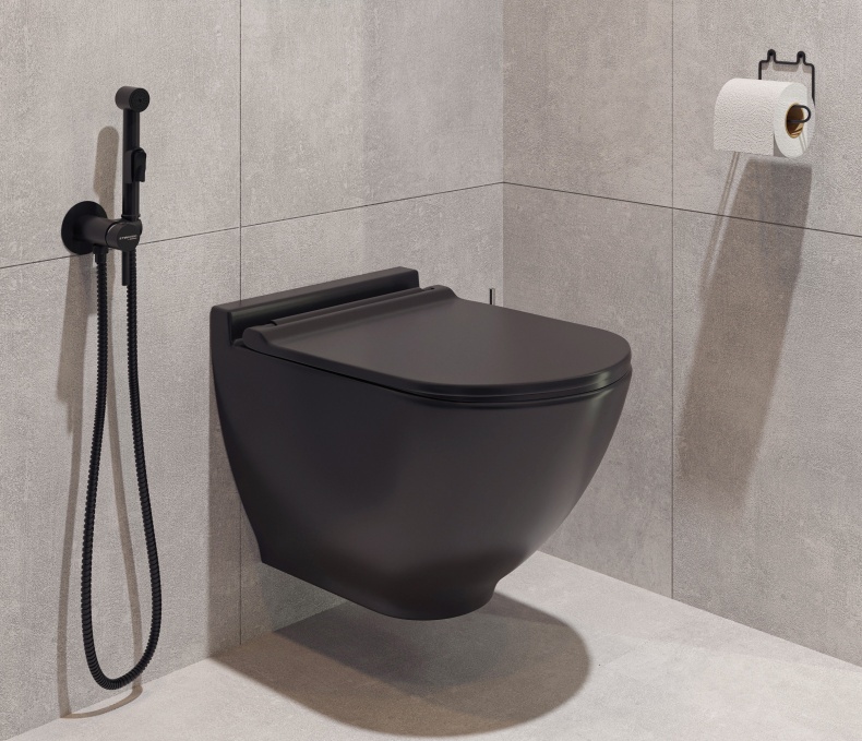 Комплект Унитаз подвесной STWORKI Rotenburg SWH52 безободковый +Инсталляция VitrA 800-2009 с белой кнопкой смыва 534857 - 1