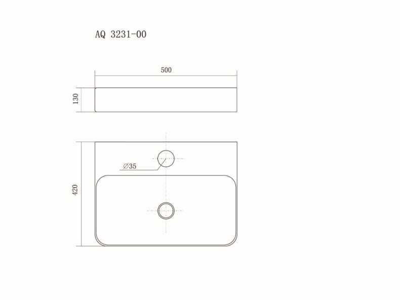 Раковина накладная Aquatek 50 белый  AQ3231-00 - 1