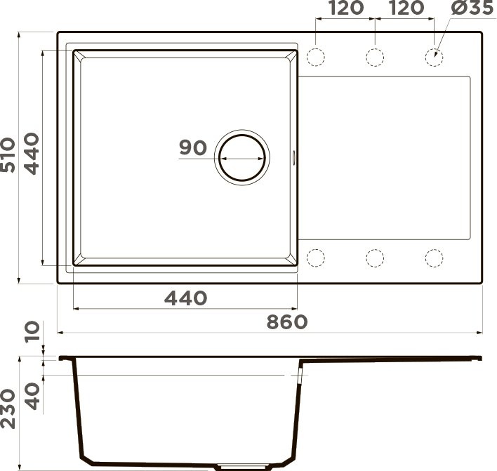 Мойка кухонная Omoikiri Daisen 86 leningrad grey 4993698 - 2