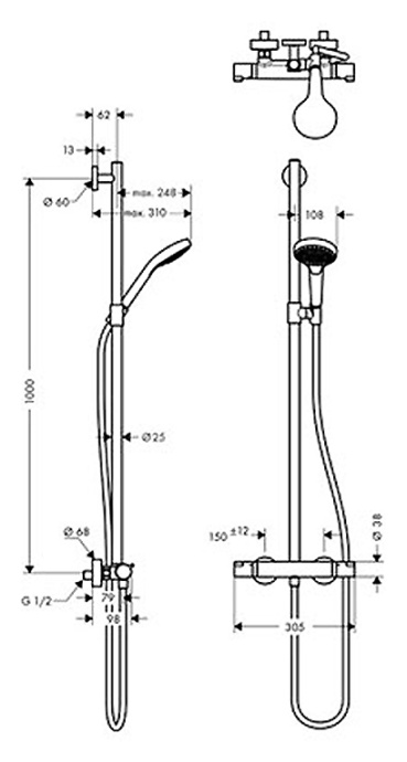 Душевая стойка Hansgrohe   27247400 - 1
