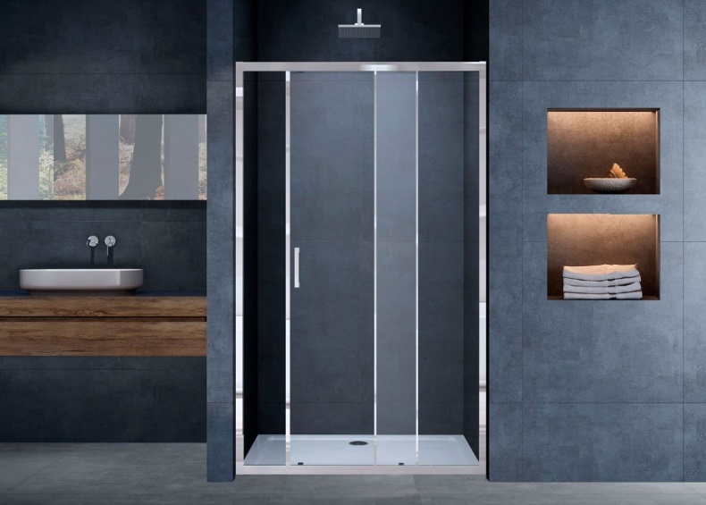 Душевая дверь в нишу Vincea Alpha VDS-3AL130CL 130 см, стекло прозрачное, хром - 1