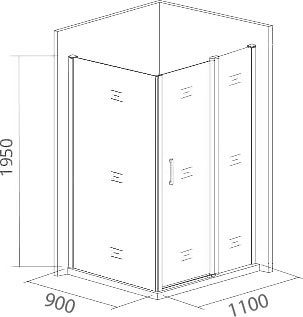 Душевой уголок Good Door Antares WTW+SP 110х90х195 см - 3