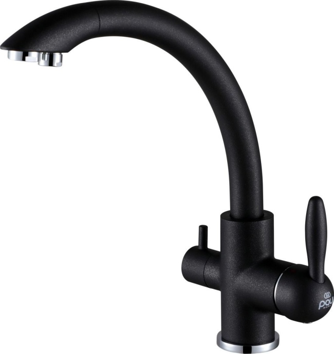 Смеситель Paulmark Essen для кухонной мойки, черный металлик Es213001-418 - 0
