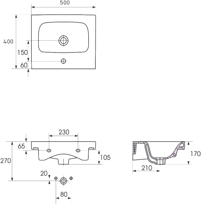 Раковина Cersanit Moduo 50 S-UM-MOD50/1 - 2