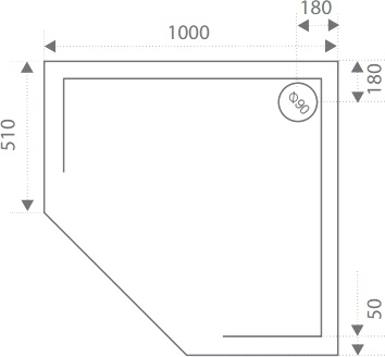 Поддон для душа Good Door Пента 100x100 с ножками и экраном - 4