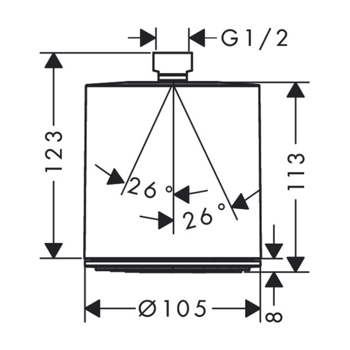 Верхний душ Hansgrohe Pulsify 105 1jet черный матовый 24130670 - 1