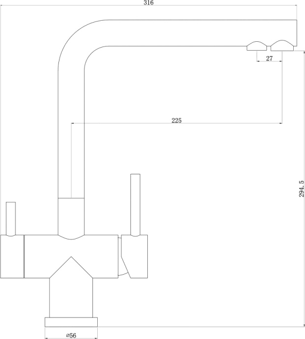 Смеситель для кухни Swedbe Selene Plus хром  8144 - 1