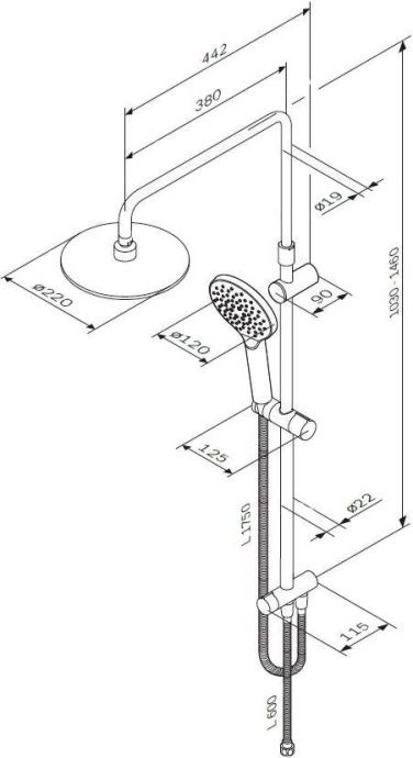 Душевая стойка AM.PM Like F0780100 - 1