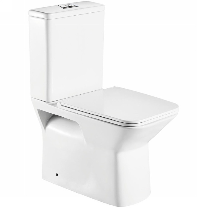 Унитаз компакт WeltWasser WW ZINNBACH 001 GL-WT с бачком и сиденьем микролифт белый  10000009967 - 0