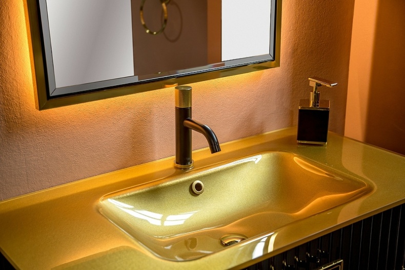 Раковина - столешница Armadi Art Lucido 100 золото 852-100-G - 2