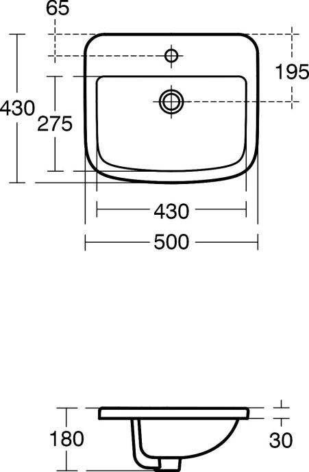 Раковина встраиваемая Ideal Standard Tempo 50 белый T059201 - 2