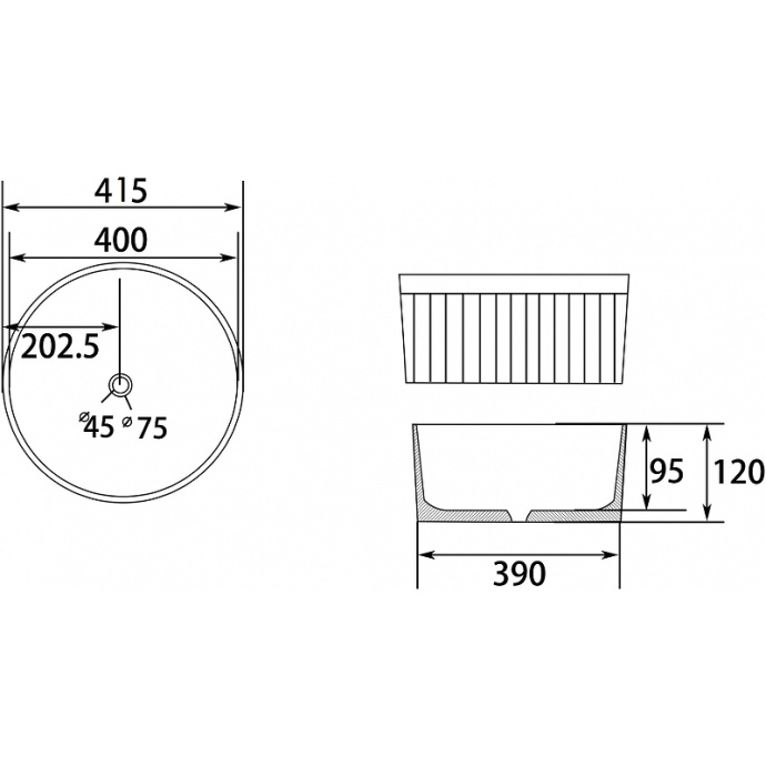 Накладная раковина Abber Bequem 42 белая AC2114 - 1