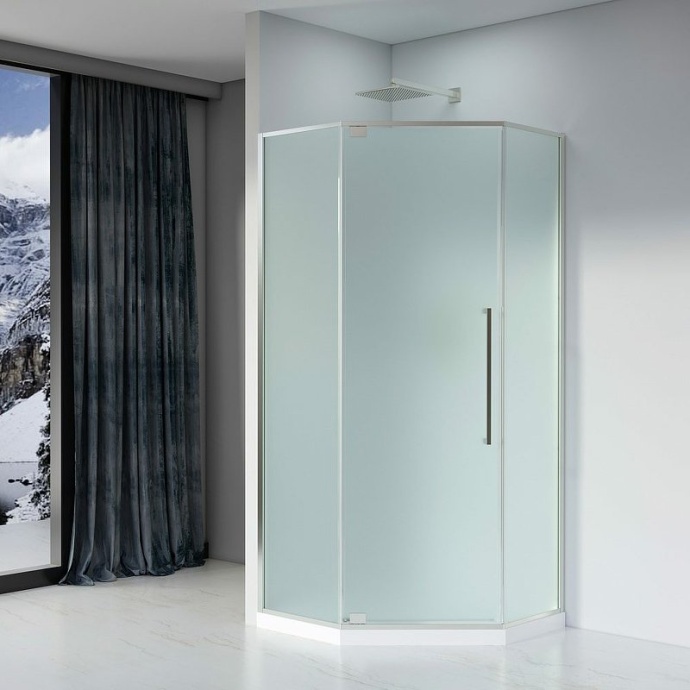 Душевой уголок Black&White Stellar Wind 90х90 хром стекло матовое 815900CF - 1