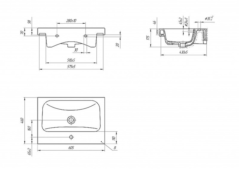 Мебельная раковина Misty Moduo 60 белая глянцевая S-UM-MOD60/1 - 2